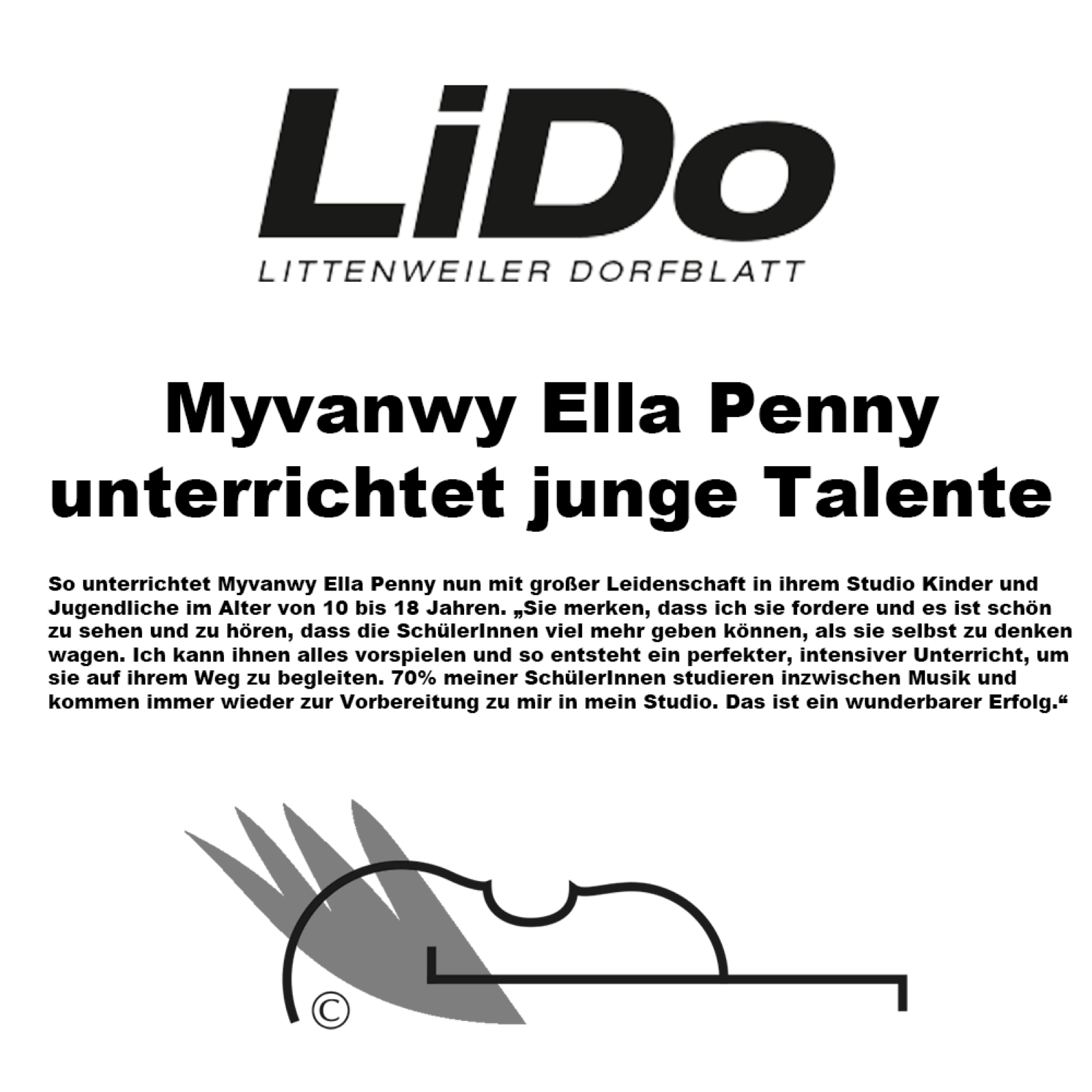 Lido-Artikel über Myvanwy Ella Penny